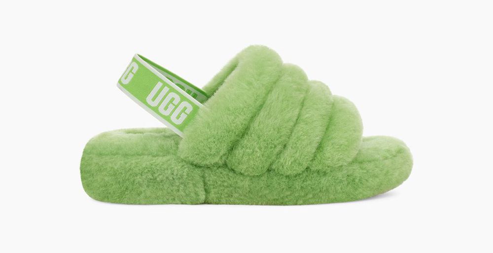 Ugg Fluff Yeah - Womens Slides - Green - NZ (3267WQSDF)